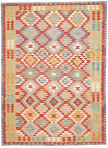 Tappeto Kilim Afghanistan Astratto Rosso Azzurro 180x244 Cm