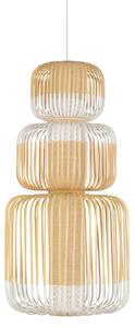 Lampada a sospensione Forestier, Bamboo, dimmerabile, Bianco, Soggiorno, Bambù, Design