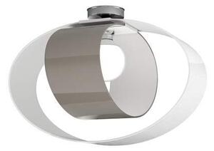 Plafoniera Moderna Lap Metallo Bianco E Vetro Tortora 1 Luce E27 52Cm