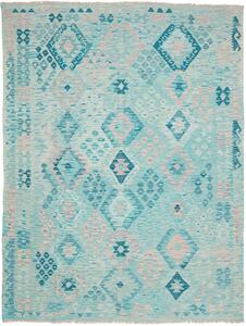 Tappeto Kilim Afghanistan Geometrico Turchesi Rosa Pallido 181x240 Cm