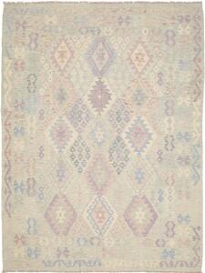 Tappeto Kilim Afghanistan Geometrico Verde Menta Pastello 186x243 Cm