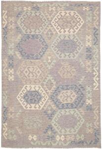 Tappeto Kilim Afghanistan Geometrico Lilla Azzurro 172x249 Cm