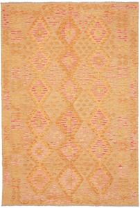 Tappeto Kilim Afghanistan Geometrico Arancio Rosa 169x251 Cm