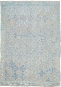 Tappeto Kilim Afghanistan Astratto Grigio Azzurro Turchese 174x241 Cm