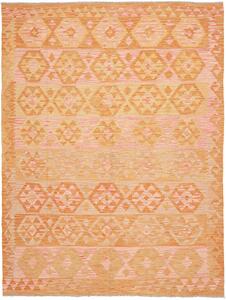 Tappeto Kilim Afghanistan Geometrico Arancio Rosa 180x243 Cm