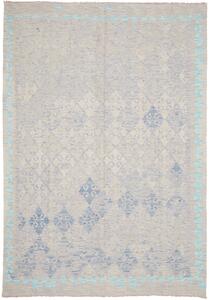 Tappeto Kilim Afghanistan Geometrico Beige Azzurro 176x253 Cm