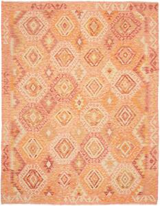 Tappeto Kilim Afghanistan Astratto Pesca Arancio 186x244 Cm