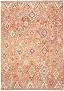 Tappeto Kilim Afghanistan Geometrico Arancione Terracotta 175x249 Cm
