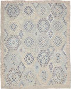 Tappeto Kilim Afghanistan Geometrico Beige Azzurro 180x220 Cm