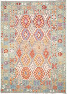 Tappeto Kilim Afghanistan Geometrico Azzurro Multicolore 180x250 Cm