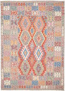 Tappeto Kilim Afghanistan Geometrico Beige Arancio 178x253 Cm