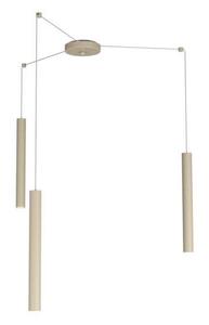 Sospensione Moderna Round Tube Metallo Sabbia 3 Luci Gu10