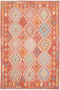 Tappeto Kilim Afghanistan Astratto Arancio Policromo 168x250 Cm