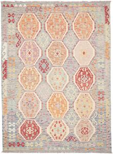 Tappeto Kilim Afghanistan Astratto Azzurro Multicolore Pastello 178x240 Cm