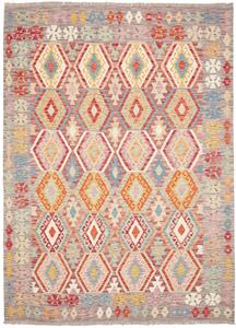 Tappeto Kilim Afghanistan Geometrico Multicolore Terracotta 179x243 Cm