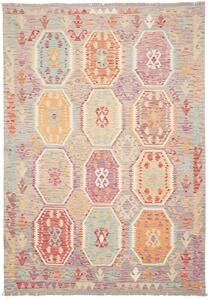 Tappeto Kilim Afghanistan Astratto Grigio Pastello 174x247 Cm