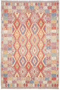 Tappeto Kilim Afghanistan Astratto Arancio Blu 174x249 Cm