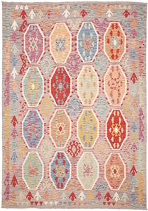 Tappeto Kilim Afghanistan Astratto Multicolore Grigio 172x241 Cm