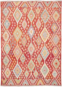 Tappeto Kilim Afghanistan Astratto Rosso Arancio 172x238 Cm
