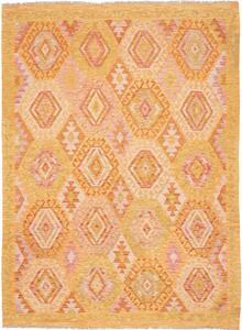 Tappeto Kilim Afghanistan Astratto Giallo Arancione 174x236 Cm