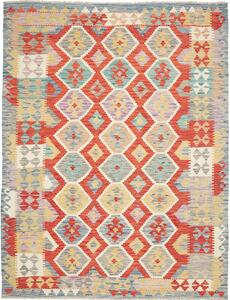 Tappeto Kilim Afghanistan Astratto Rosso Blu 176x236 Cm