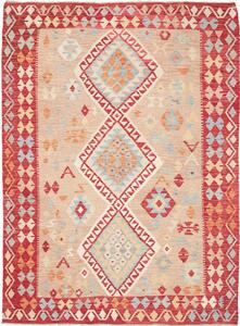 Tappeto Kilim Afghanistan Astratto Beige Rosso 173x235 Cm