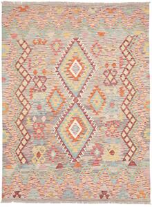 Tappeto Kilim Afghanistan Geometrico Grigio Multicolor Pastello 150x198 Cm