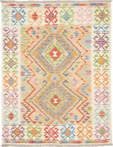 Tappeto Kilim Afghanistan Geometrico Multicolore Pastello 148x192 Cm