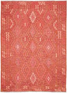 Tappeto Kilim Afghanistan Geometrico Rosso-arancio Corallo 180x246 Cm
