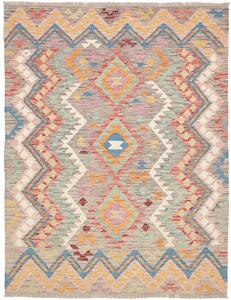 Tappeto Kilim Afghanistan Geometrico Grigio Multicolore 150x196 Cm