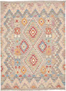 Tappeto Kilim Afghanistan Geometrico Grigio Multicolore 149x201 Cm