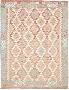 Tappeto Kilim Afghanistan Geometrico Bianco Azzurro 153x196 Cm