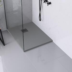 Piatto doccia ultrasottile SENSEA resina sintetica e polvere di marmo Remix 70 x 90 cm grigio