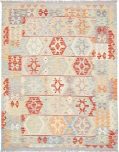 Tappeto Kilim Afghanistan Geometrico Azzurro Arancio 150x193 Cm