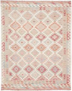 Tappeto Kilim Afghanistan Geometrico Bianco Rosso 115x194 Cm
