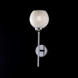 Applique Moderna 1 Luce In Ferro Cromo E Vetro A Sfera Bianco Serie Lola