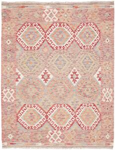 Tappeto Kilim Afghanistan Geometrico Rosso Beige 156x198 Cm