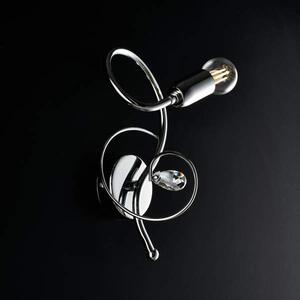 Applique Moderno 1 Luce Ferro Cromo E Strass Serie Twister