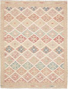 Tappeto Kilim Afghanistan Geometrico Beige Rosa 153x196 Cm