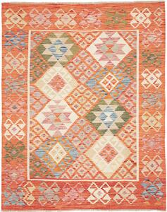 Tappeto Kilim Afghanistan Geometrico Arancio Beige 159x198 Cm