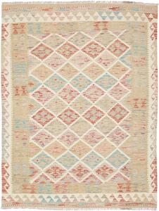 Tappeto Kilim Afghanistan Astratto Beige Azzurro 150x192 Cm