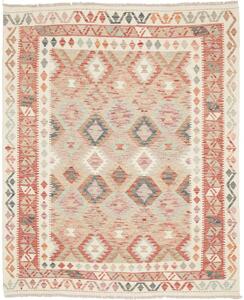 Tappeto Kilim Afghanistan Geometrico Beige Terracotta 155x187 Cm