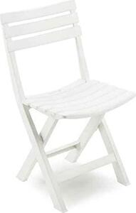 IPAE PROGARDEN Sedia per Esterni Pieghevole in Resina Dimensioni 43x90x80 cm colore Bianco - Birki