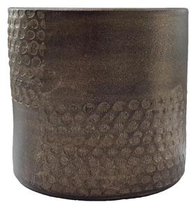 Portavaso Berlino in ceramica colore bronzo H 17 cm, Ø 18 cm