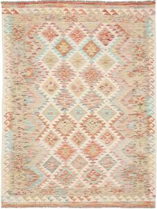 Tappeto Kilim Afghanistan Astratto Crema Arancio 150x198 Cm