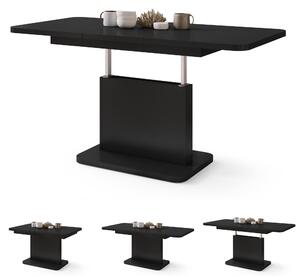 ASTON MINI-Z Nero Opaco - MODERNO TAVOLINO DA SALOTTO TRASFORMABILE ALLUNGABILE SOLLEVABILE