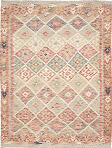 Tappeto Kilim Afghanistan Geometrico Beige Grigio 154x202 Cm