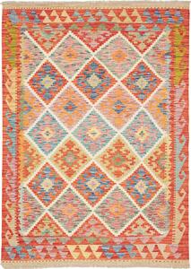 Tappeto Kilim Afghanistan Geometrico Arancio Multicolore 126x178 Cm