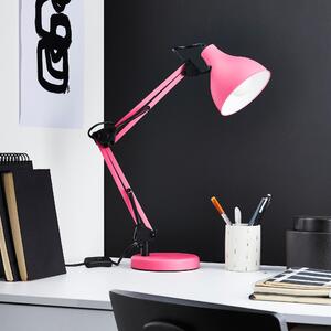 Lampada da scrivania pop Ennis rosa, in metallo, INSPIRE