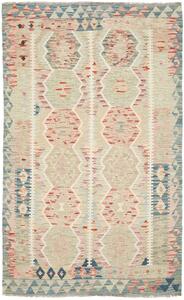 Tappeto Kilim Afghanistan Astratto Verde Rosa 121x192 Cm